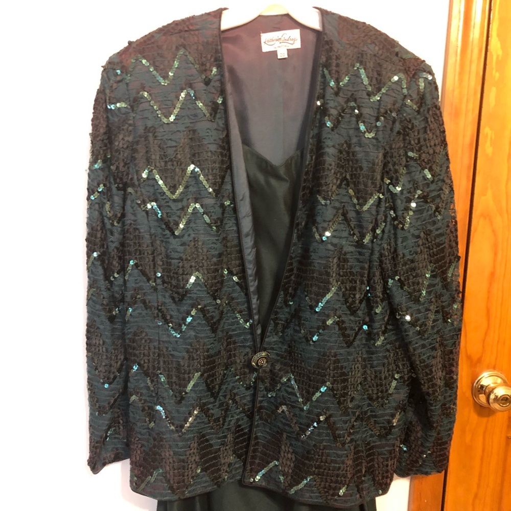 Katherine Lindsey Formal Dress w/ Sequin Blazer